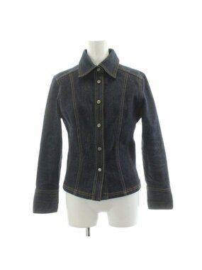 Gucci Sherry Line G Jean Denim Jacket 38 Indigo Blue 203-1267-7183 ku